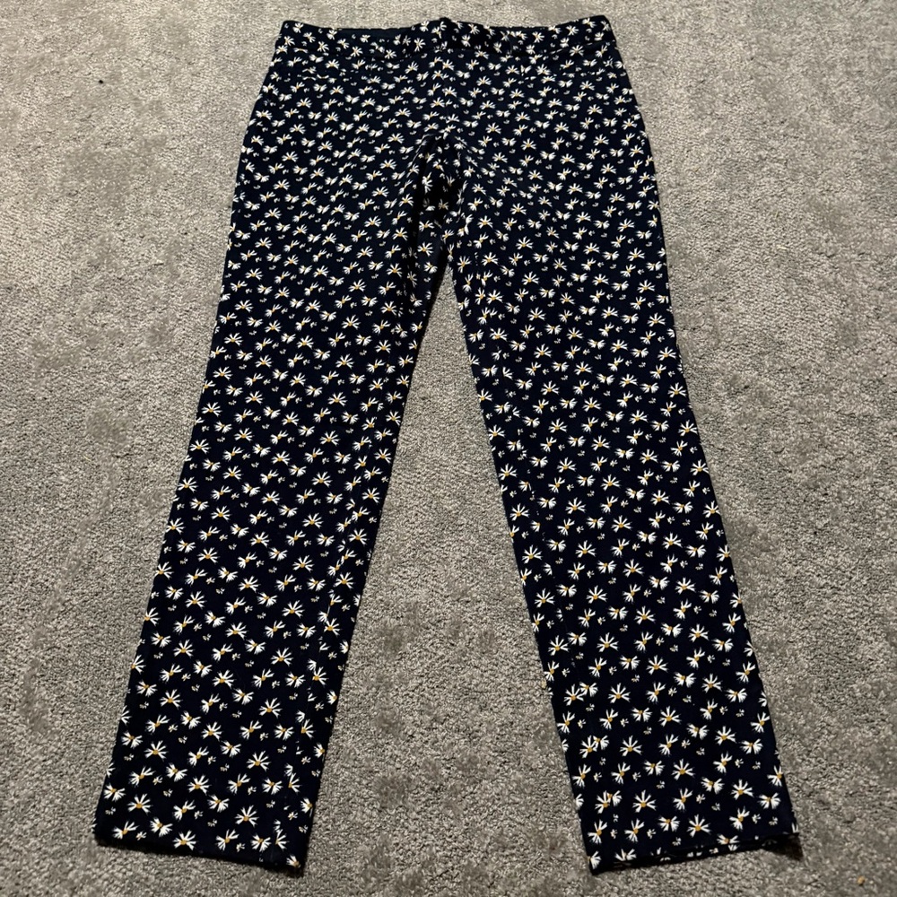 Banana Republic women’s floral pants “Sloan” design size 6 black